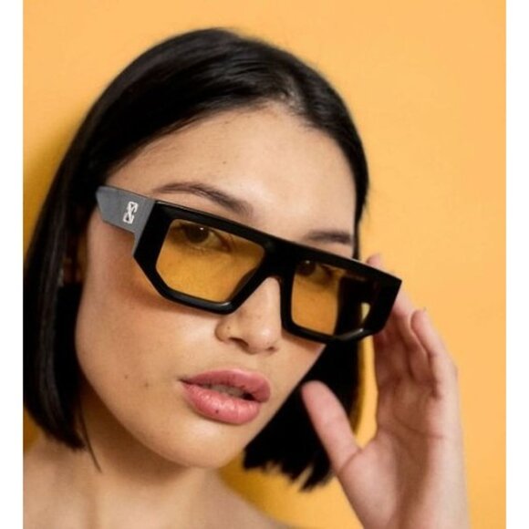 Off-White OERI13F VANCOUVER 6055 Sunglasses Havana Geometric Frame, Green Lenses main image 9